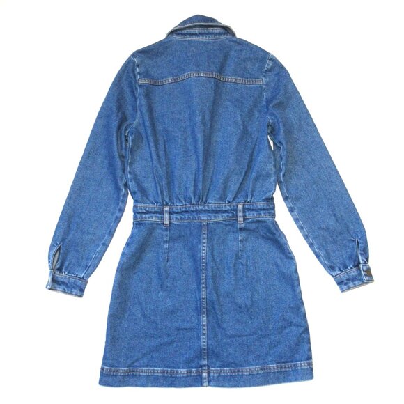 NWT Sezane Shae in Blue Denim Jean Mini Shirt Dress 36 / US 4 - Picture 10 of 12